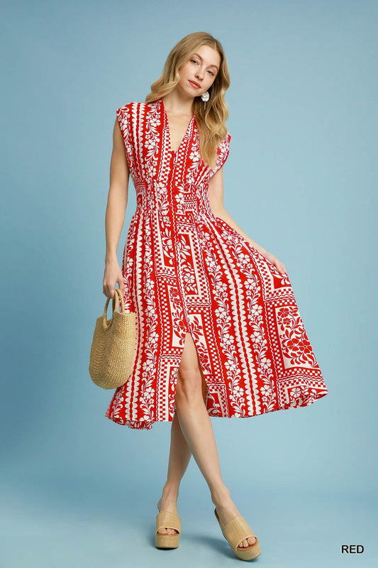 Patchwork Midi Dress