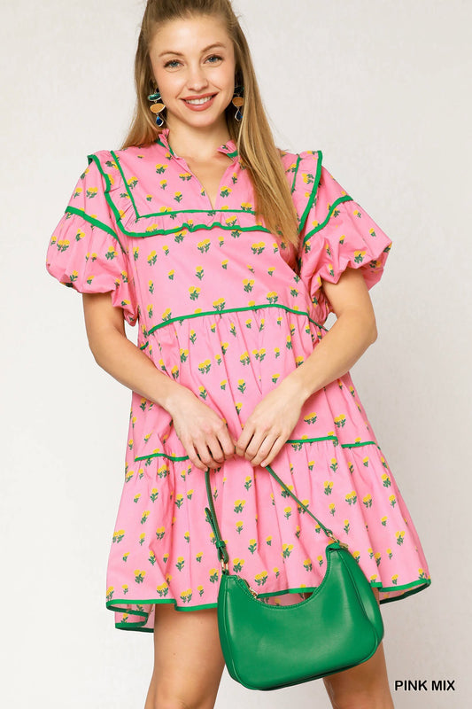 Floral Tiered Babydoll Dress