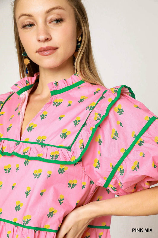 Floral Tiered Babydoll Dress