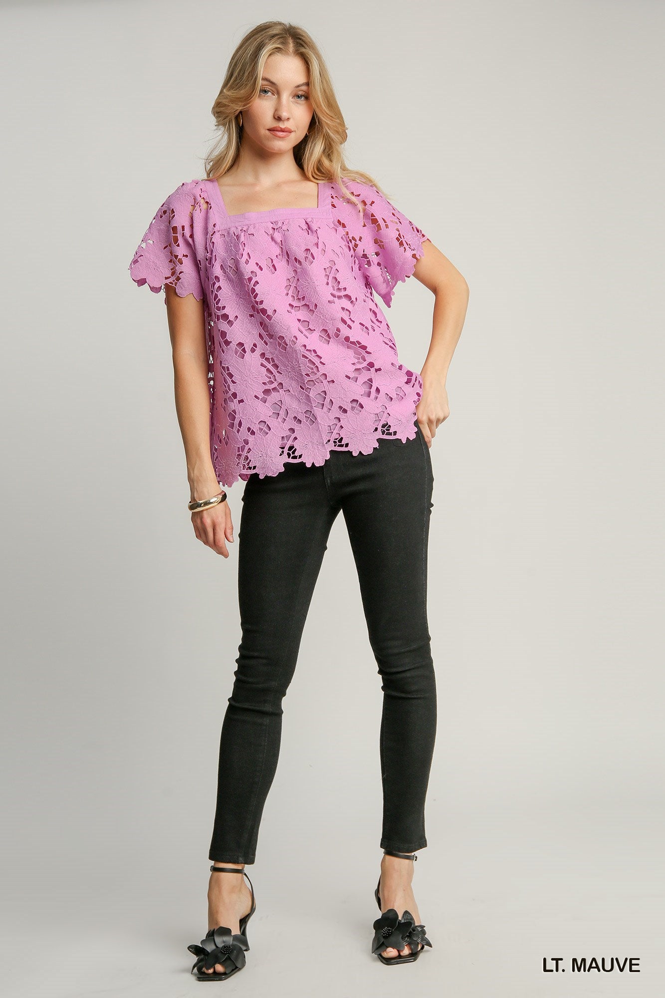 Floral Lace Short Sleeve Top