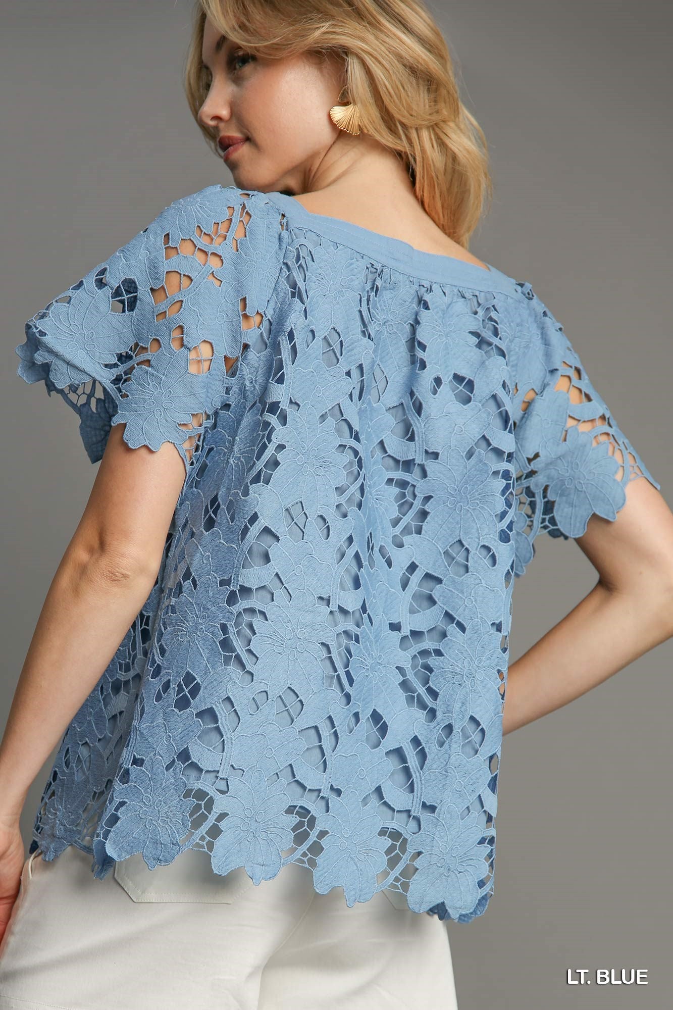 Floral Lace Short Sleeve Top